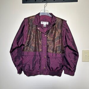 Vintage Purple Paisley 80s Jacket